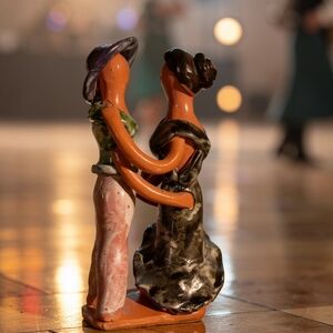 Artistic Ceramic Embrace Sculpture